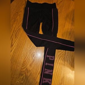 Victoria's Secret Black and Pink Ultimate Leggings